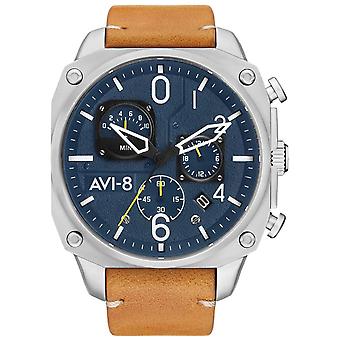 Hawker Hunter Giapponese Quartz Analogico Uomo Con AV-4052-07 Cowskin Bracelet