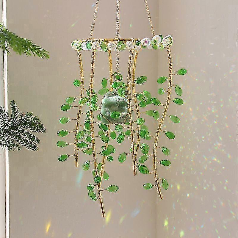 Boho Green Glass Sun Catcher
