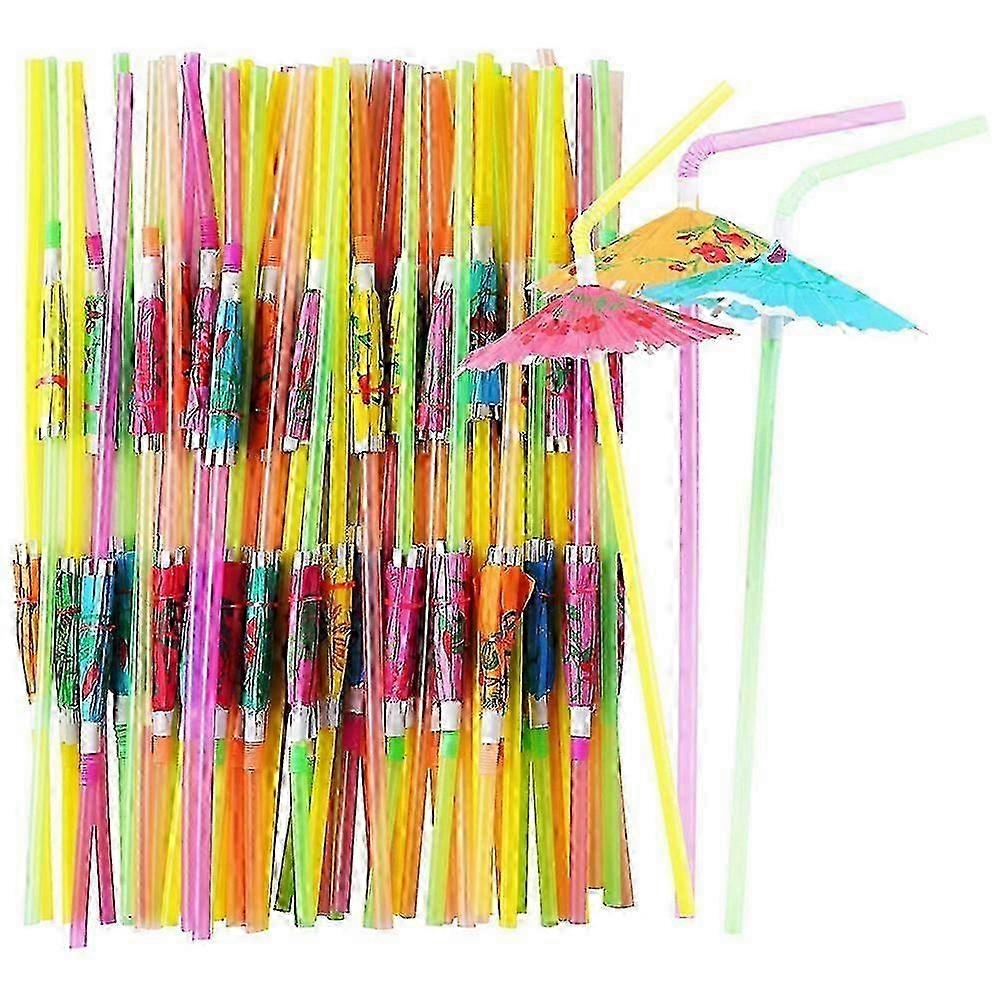 150 Pcs Umbrella Bendable Straws