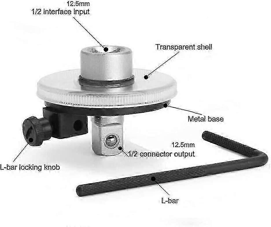 Adjustable Torque Angle Gauge, 1/2" Torque Wrench Set, Professional Measuring Tool