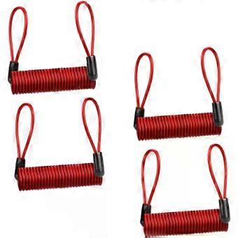 4 cabos de trava de disco para bicicleta, com fio de aço e revestimento de PVC, trava de cabo portátil e leve para bicicleta, com duas furações em cada lado, para proteção contra roubo no guidão.