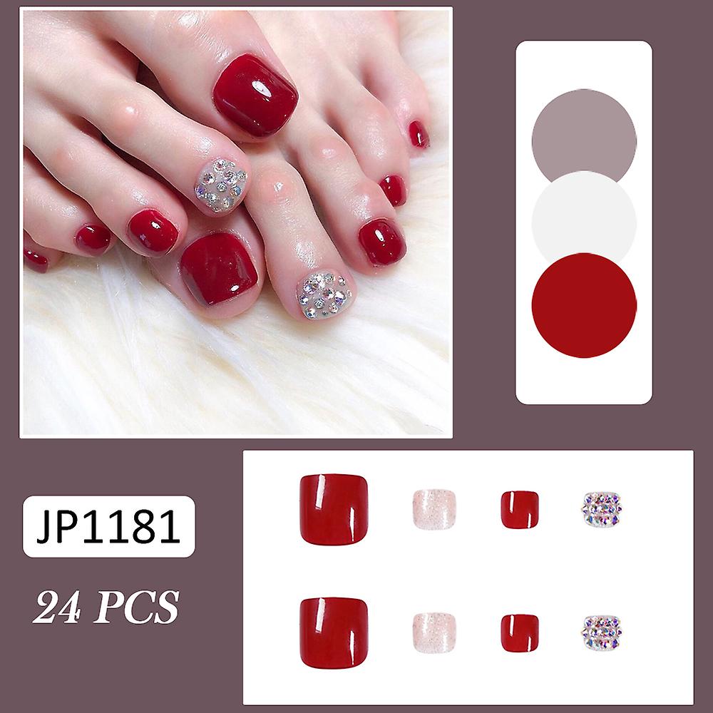 False Toenails  Acrylic Shiny Toe Nails
