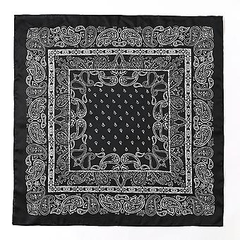 27.5 x 27.5 Women Square Silk Like Hair Scarf Head Sleeping Wrap Satin Headscarf, Black-4