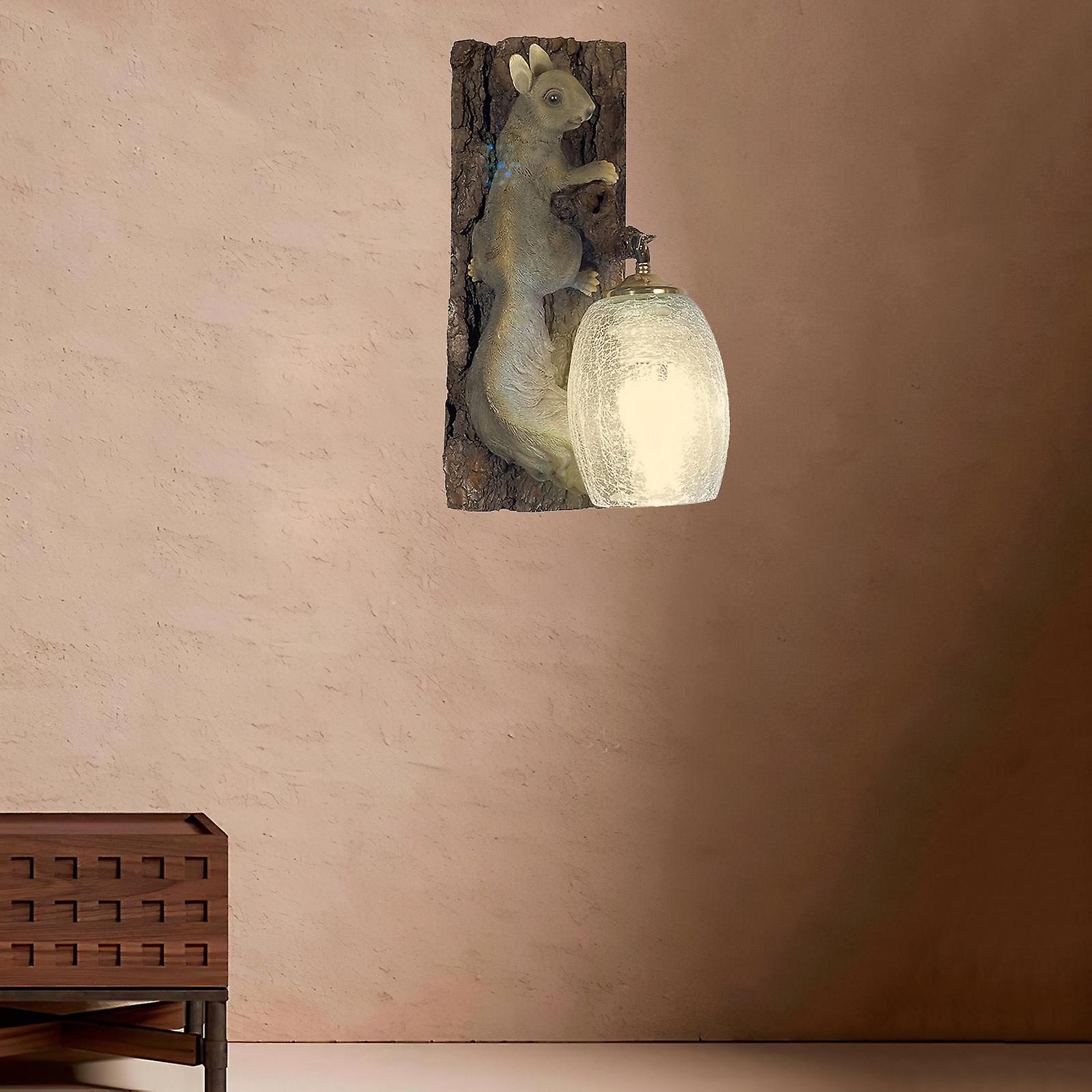 Squirrel Wall Light Bedside Lamp Sconce Lighting Fixture Warm Light