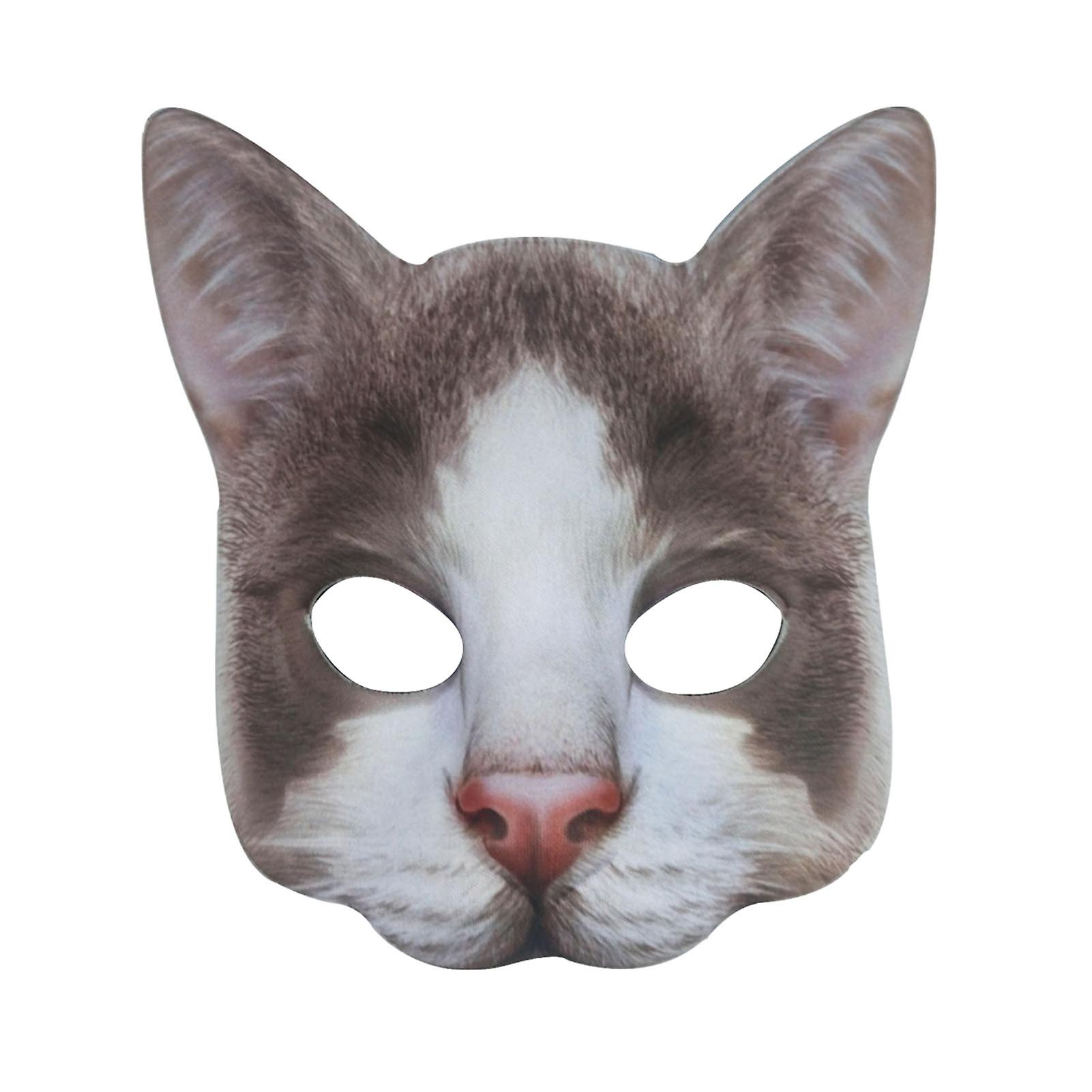 Halloween Carnival Masquerade Party Digital Print Animal Cat Mask Carnival Masquerade Accessories For Halloween Masquerade Decoration