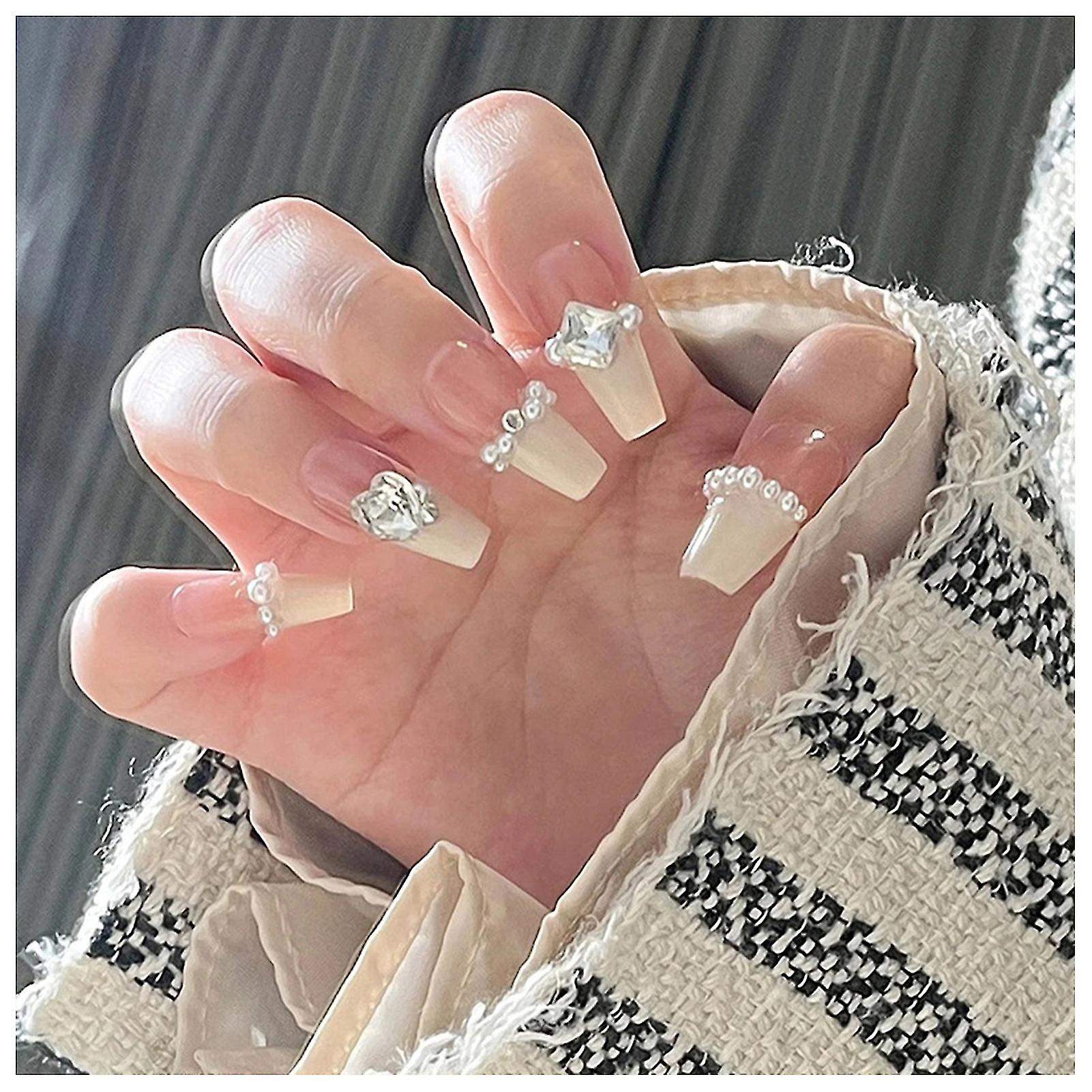Milky White Artificial Press-on Nails Patch Popular Durable Press-on Nails For Finger Nail Diy At-home