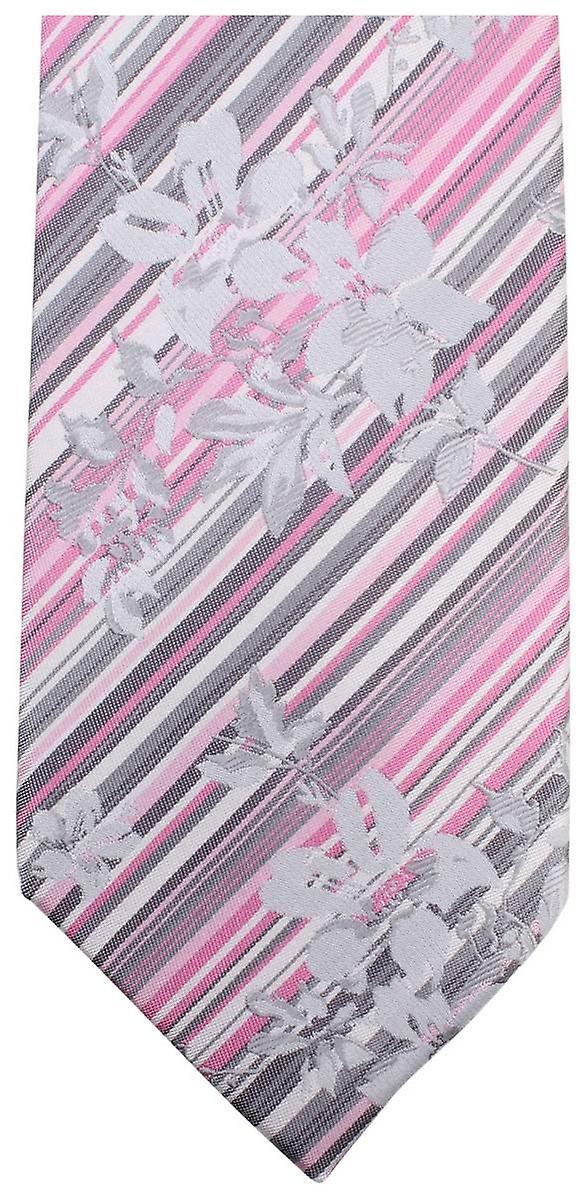 Knightsbridge Neckwear Unique Floral Tie - Pink/Grey