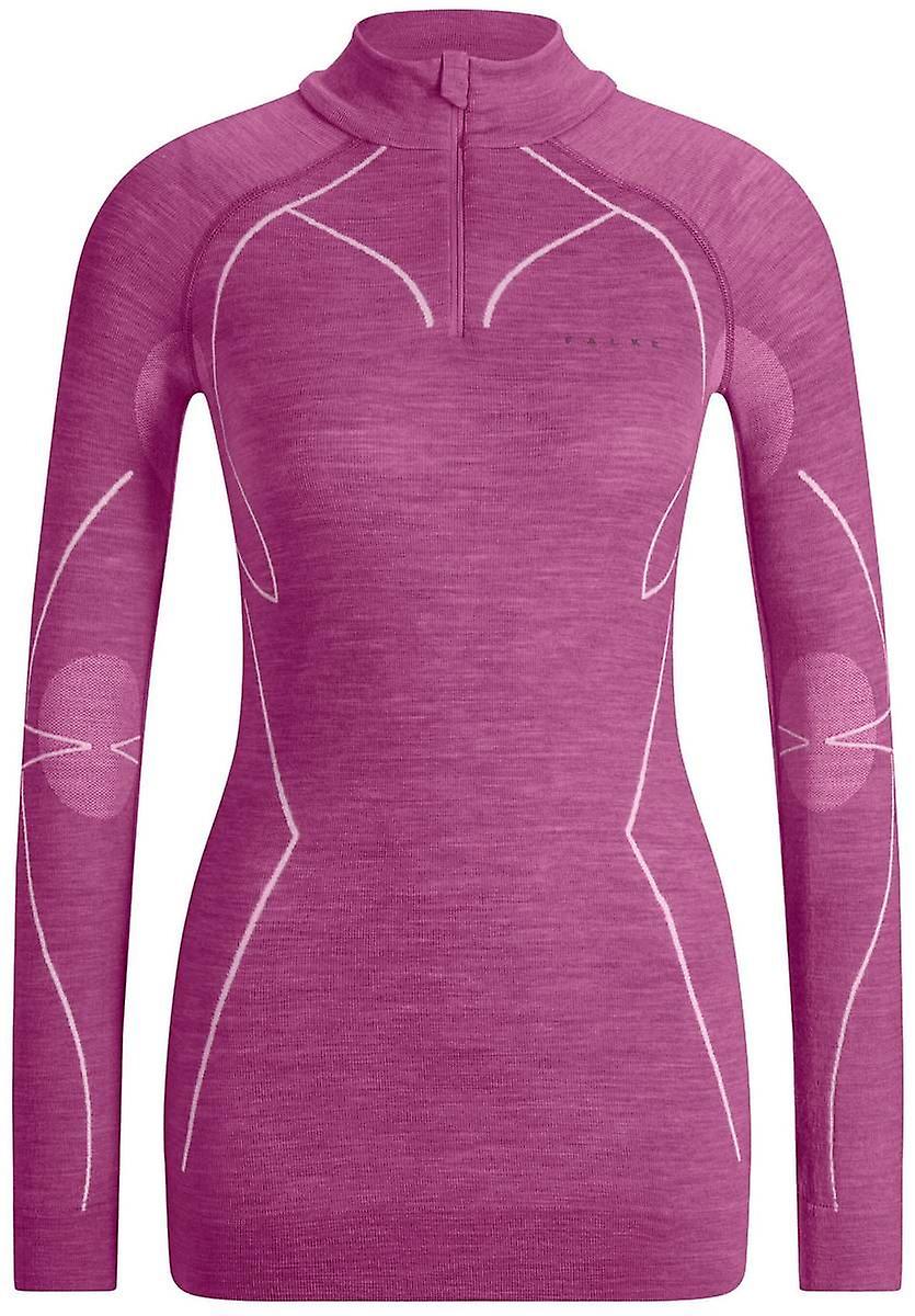 Falke Wool Tech Langarmshirt mit Reißverschluss - Strahlende Orchidee Lila
