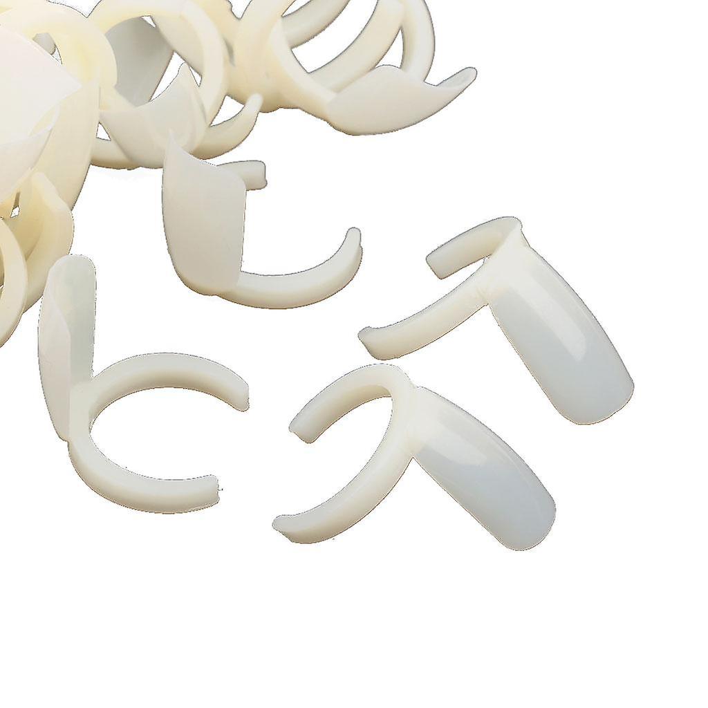 Ring Natural False Nail Art Tools Polish Pops Display Practice Tips, 50pcs