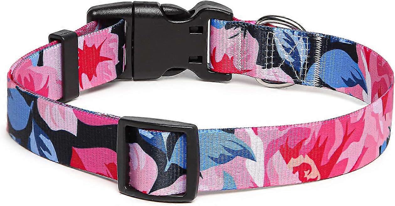 Dog Collar Trendy Pattern With Quick Release Buckle Classic Adjustable Nylon Collar