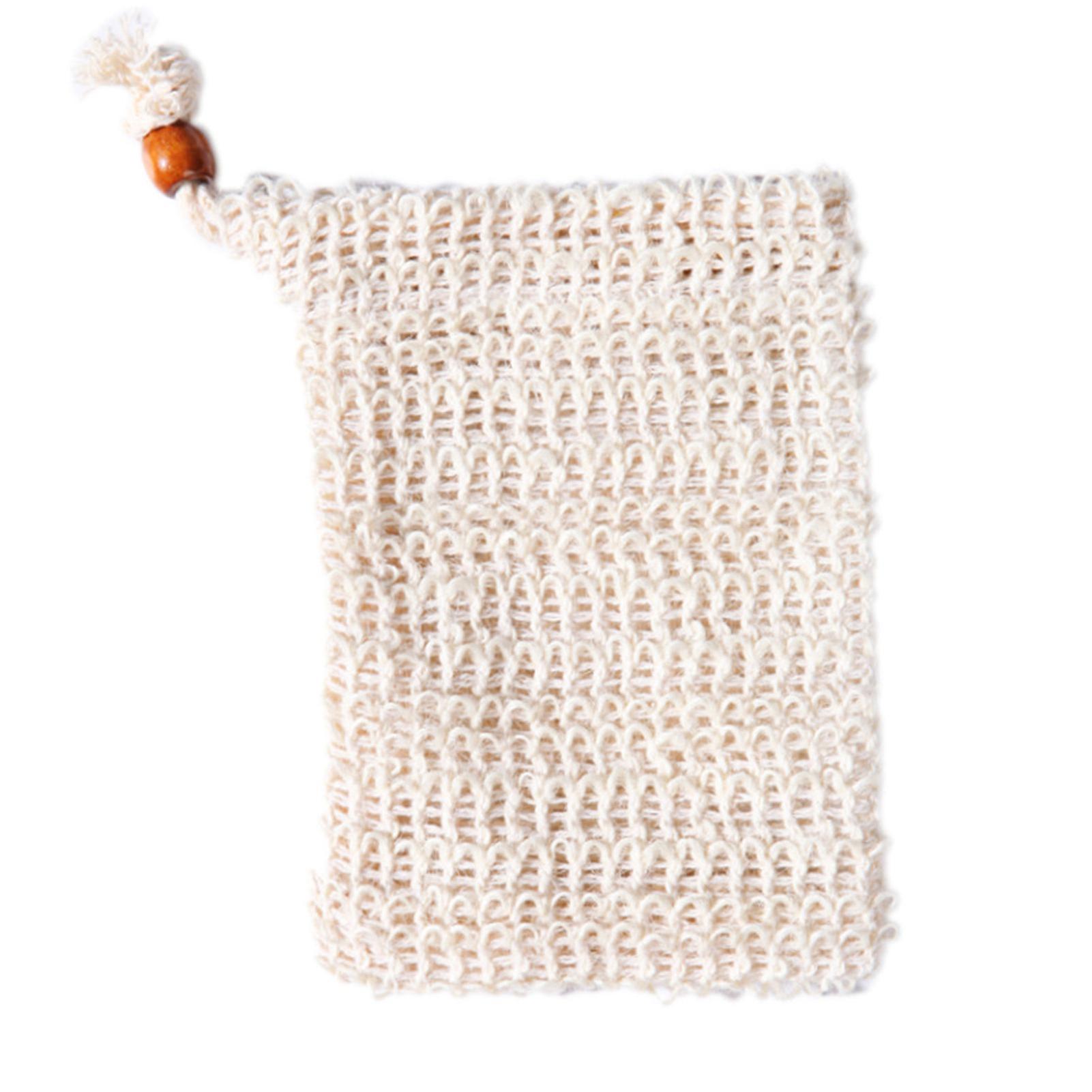 Sisal Soap Bag Beam Pocket Drawstring Design Hanging Available Bag For Bath Room Easy Bathing Tool