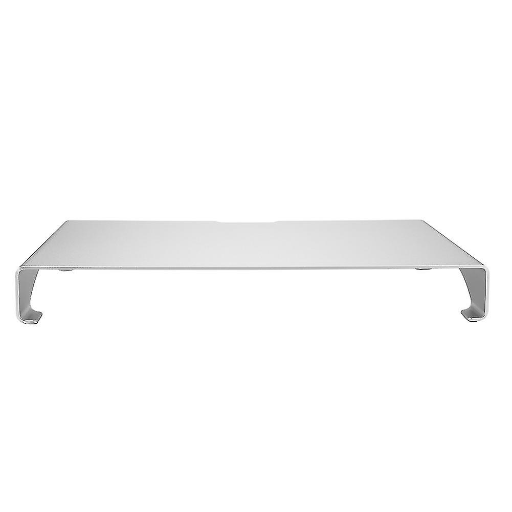Aluminum Alloy Monitor Stand Laptop Riser Storage Shelf Silver