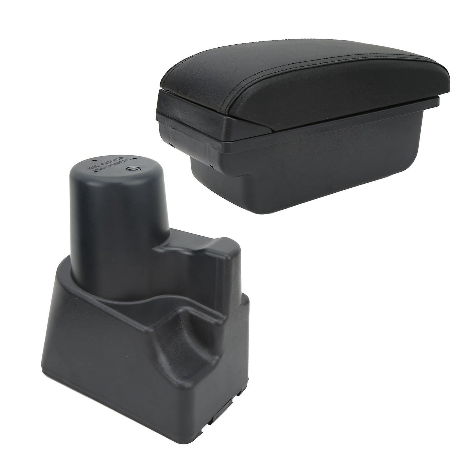 中控台扶手储物盒，带 3 个 USB 端口 LED 环境光双层可调替换件，适用于起亚 Picanto