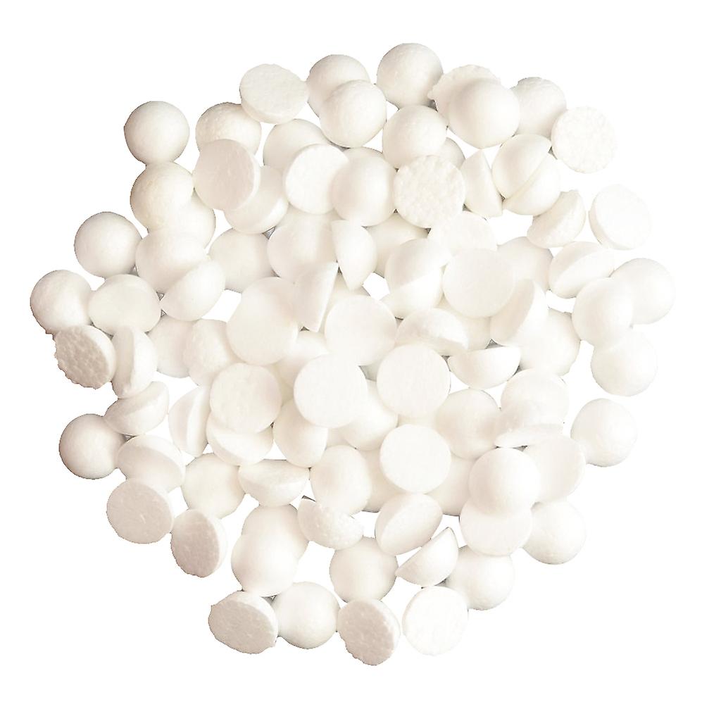 100 Pieces Half Round Solid Polystyrene Foam Balls for Christmas Craft 30mm
