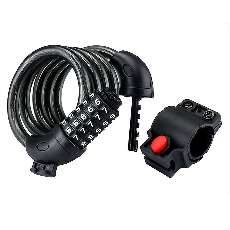Bike Lock 5 Digit Code Combination Bicycle Security Lock Steel Cable Spiral Cycling Lock