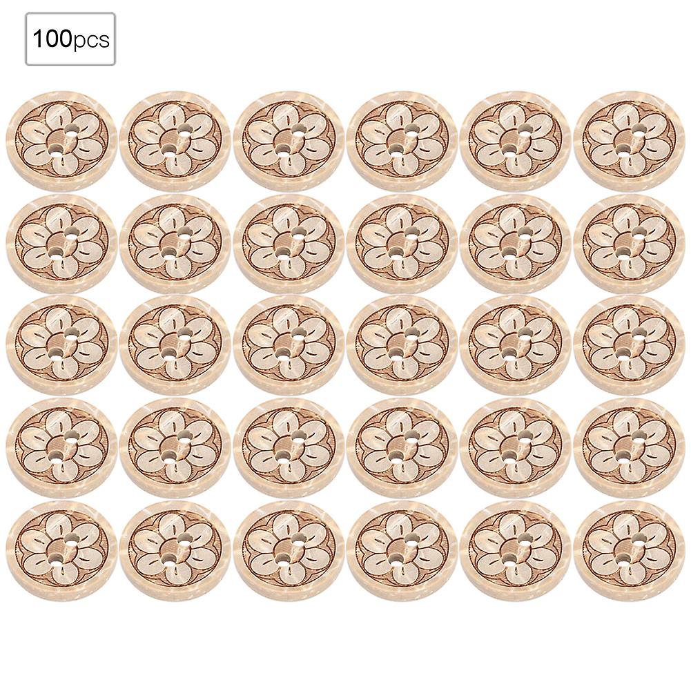 14-15mm 100pcs/bag 4-Holes Round Buttons Sew Tools Accessories Handmade Crafts DIY Wooden Button209