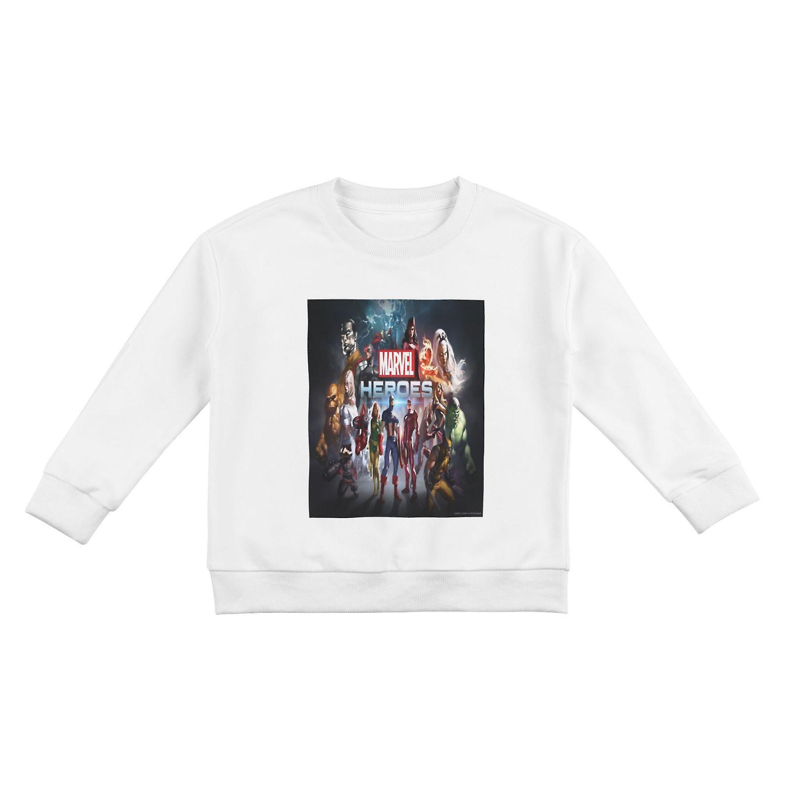 Jersey de algodón unisex para sudaderas Kid Marvel Blanco