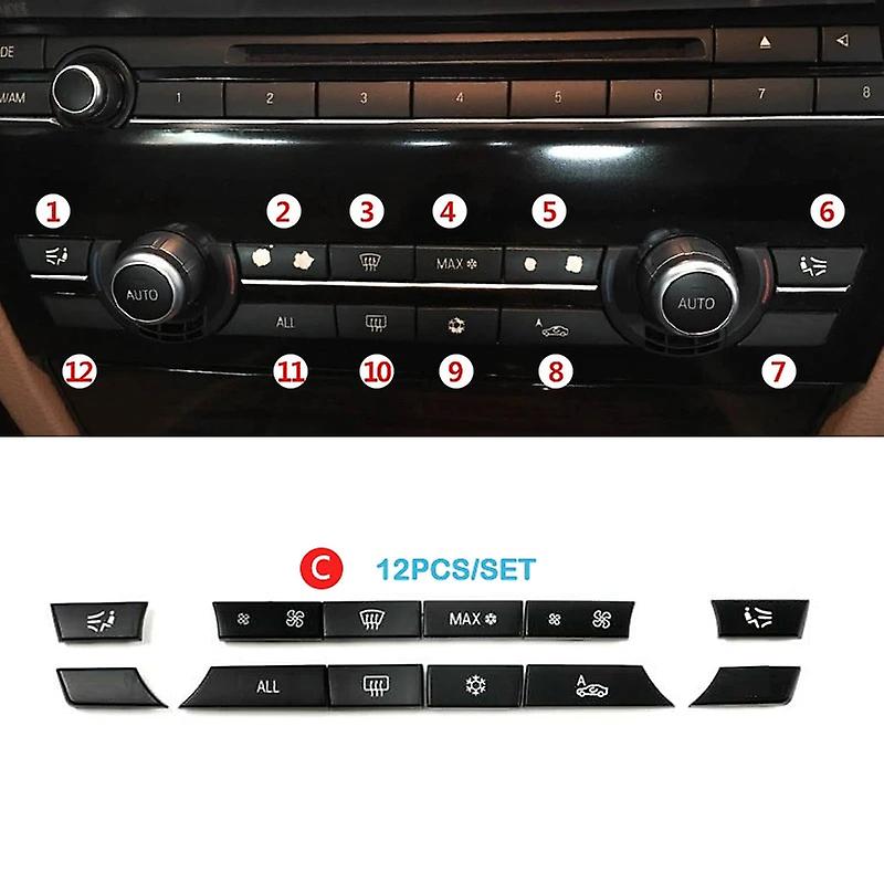 Dashboard Air Conditioning Ac Buttons Audio Control Auto Knob Switch Caps For B MW 5 6 7 Series F10 F06 F12 F01 F02 520 530~61775