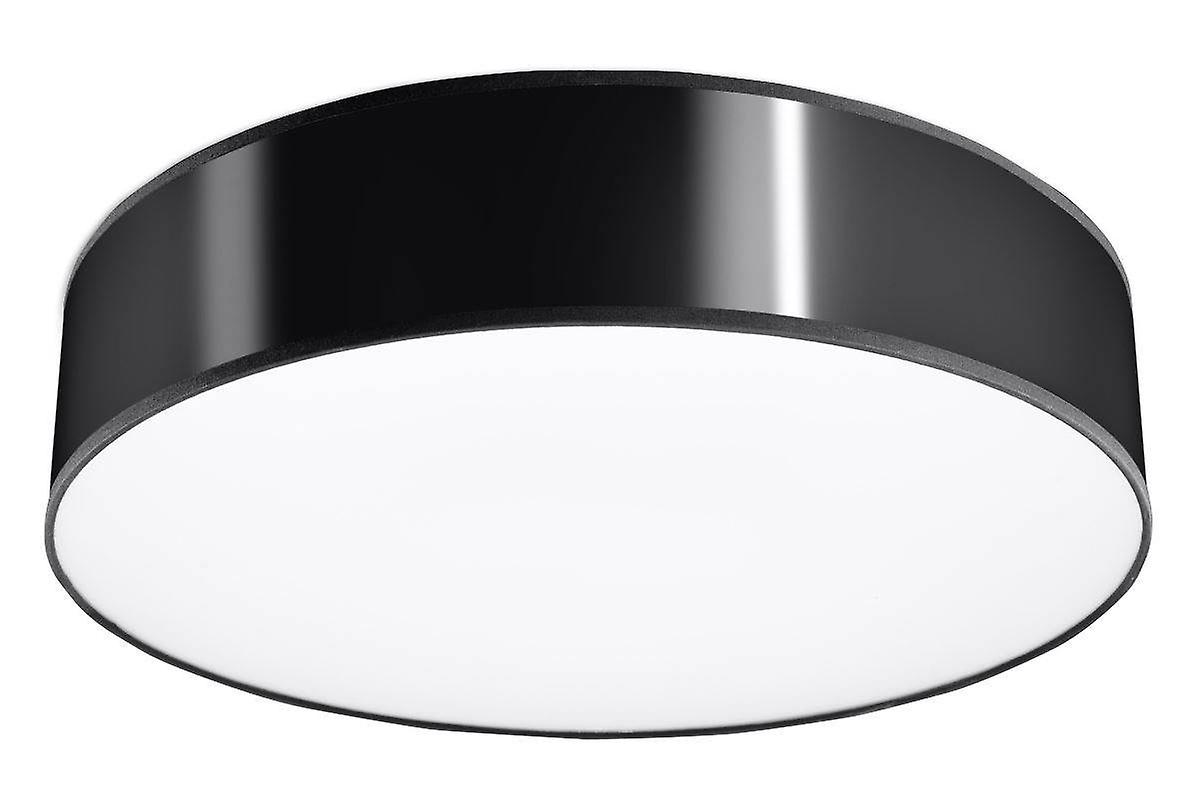 Arena 3 Light Flush Round Ceiling Light Black, E27