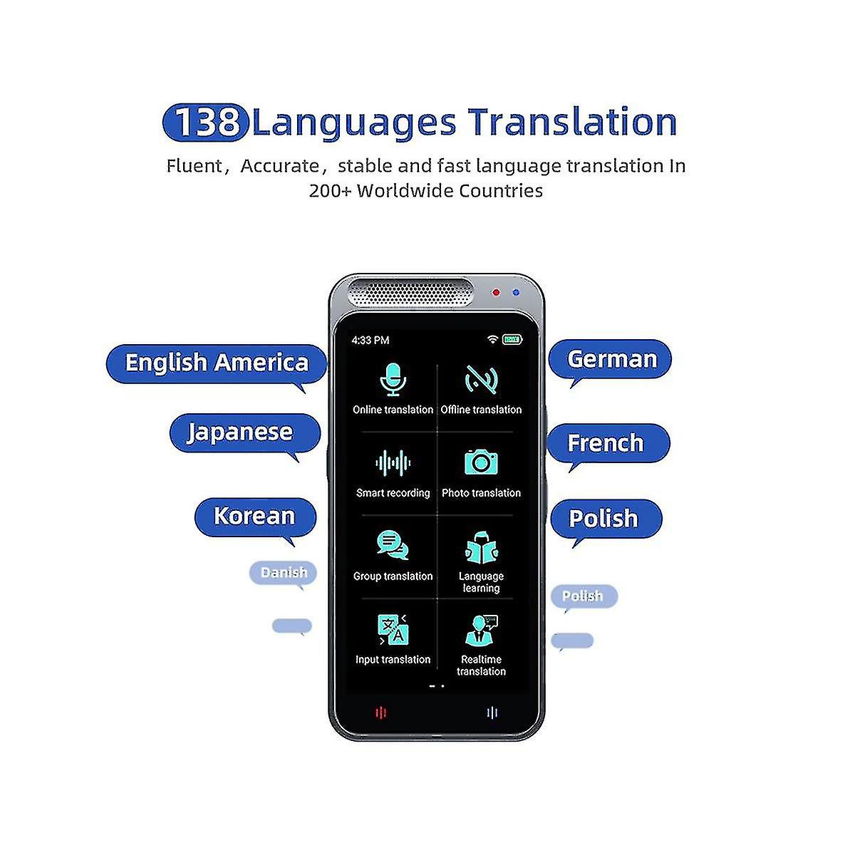 Language Translator Device 138 National Languages Real-time Recording Translator Offline Online Translation For Travel