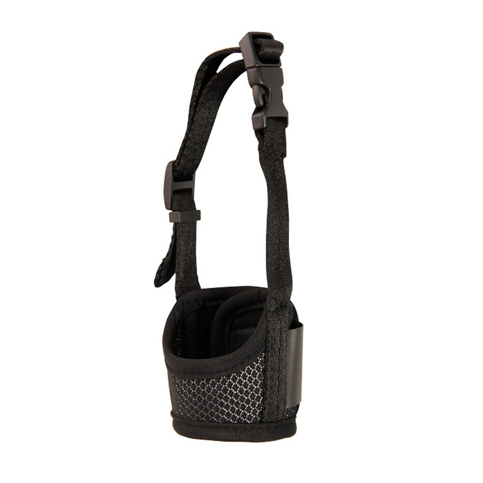 XDog Muzzle Breathable Prevent Biting Barking Eating Adjustable Dog Mouth Guard Cover with Hook and Loop for Dog Training Black