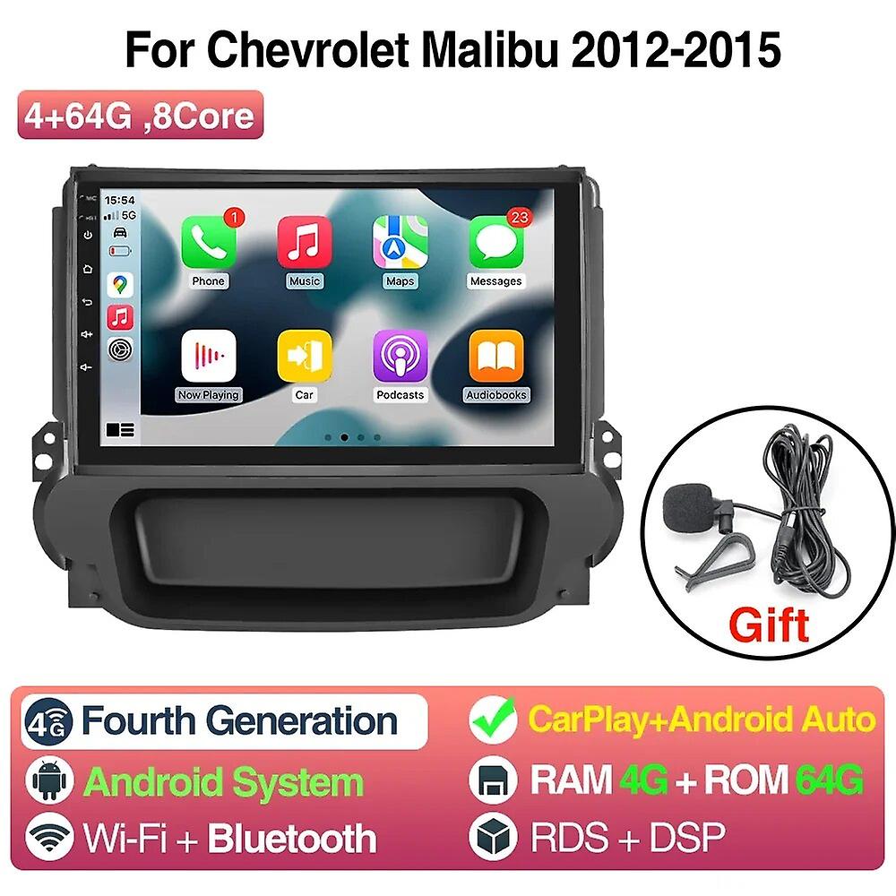 Android 12 Car Radio Stereo For Chevrolet Malibu 2012-2015 Multimedia Gps Carplay Android Auto 9inch Head Unit Dsp Wifi 4g
