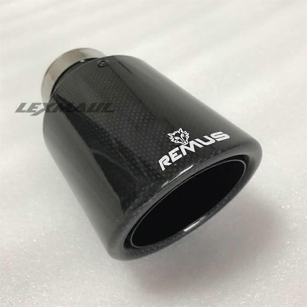 Auto-accessoires universele modificatie RVS enkele uitlaatpijp full carbon remus mat zwarte afdekking demper tip