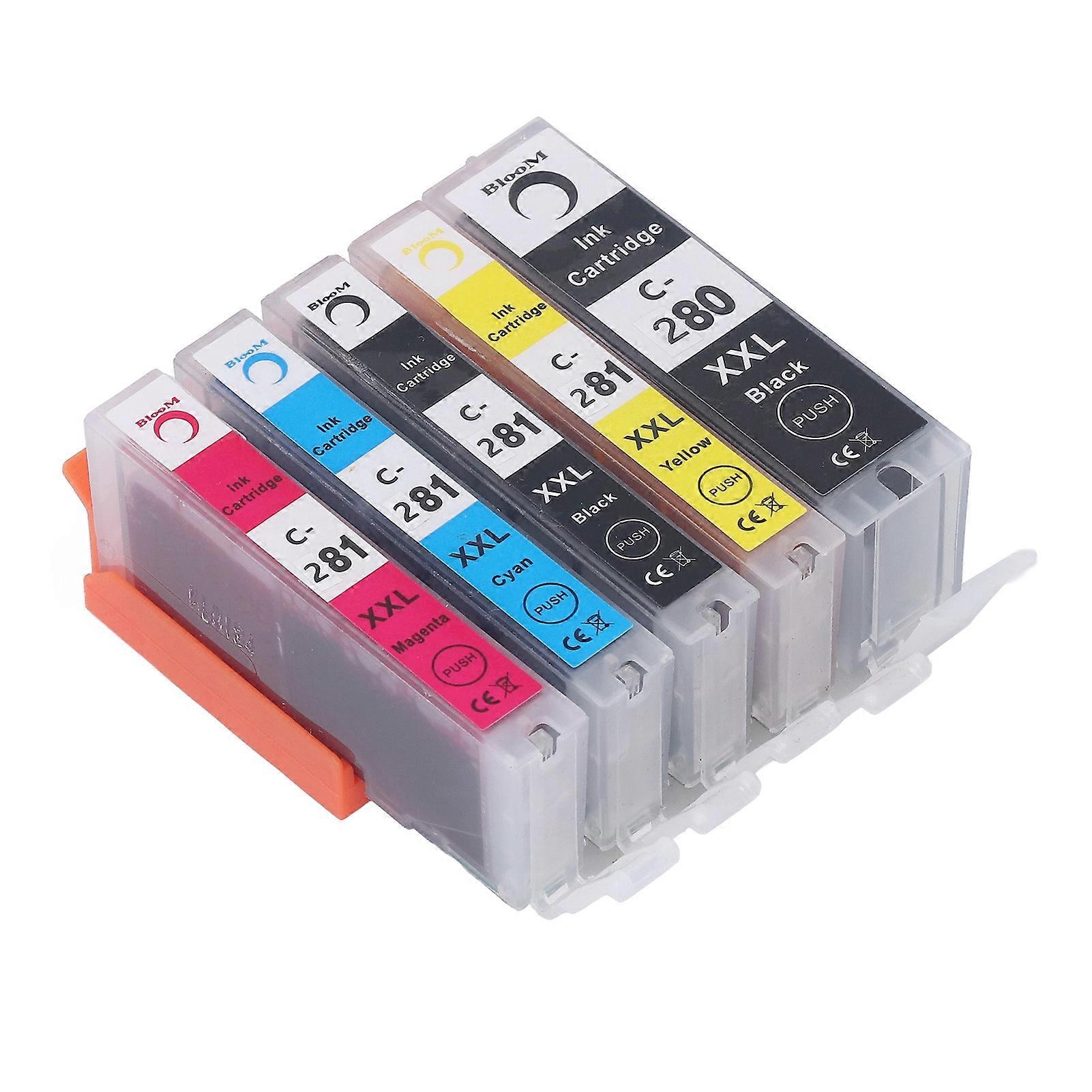 Ink Cartridge 280 281 Smooth Output Cartridge Combo Pack Replacement for PIXMA TS702 TR7520 5 Colors BK BK C M Y