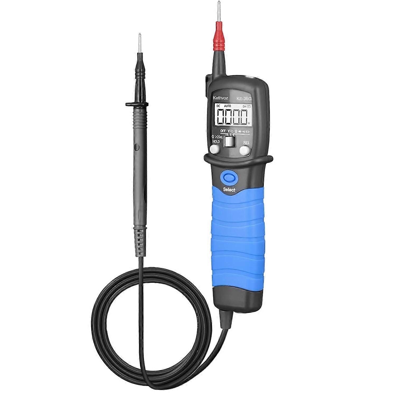 Digital Multimeter Voltage Tester Dual Pole Voltmeter KE-38C, Handheld Voltage Meter Continuity Tester w/s Sound Measure AC/DC Voltage Resistance Capa