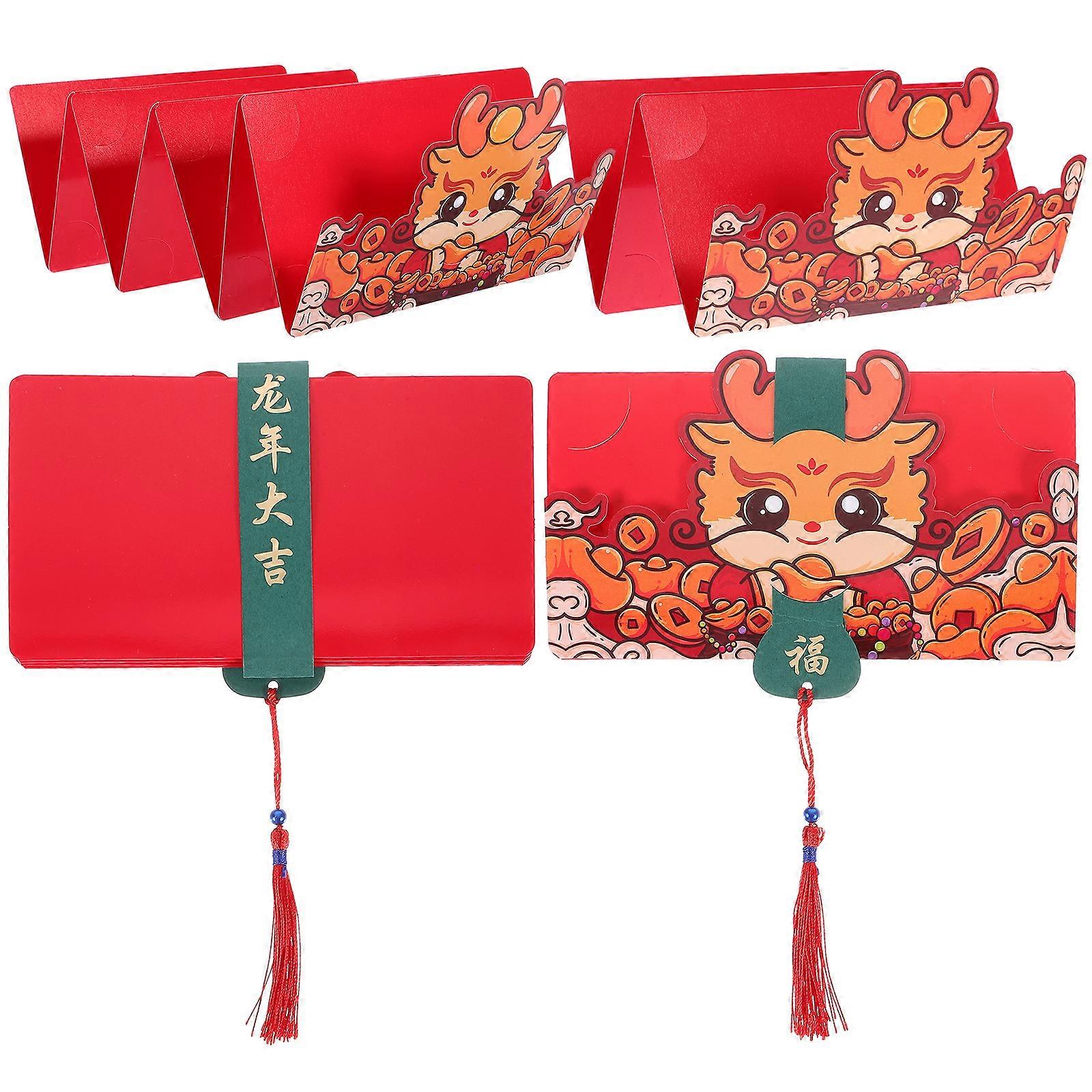 4Pcs Chinese Money Cards New Year Red Envelopes Empty Envelopes Money Envelopes Red Pockets