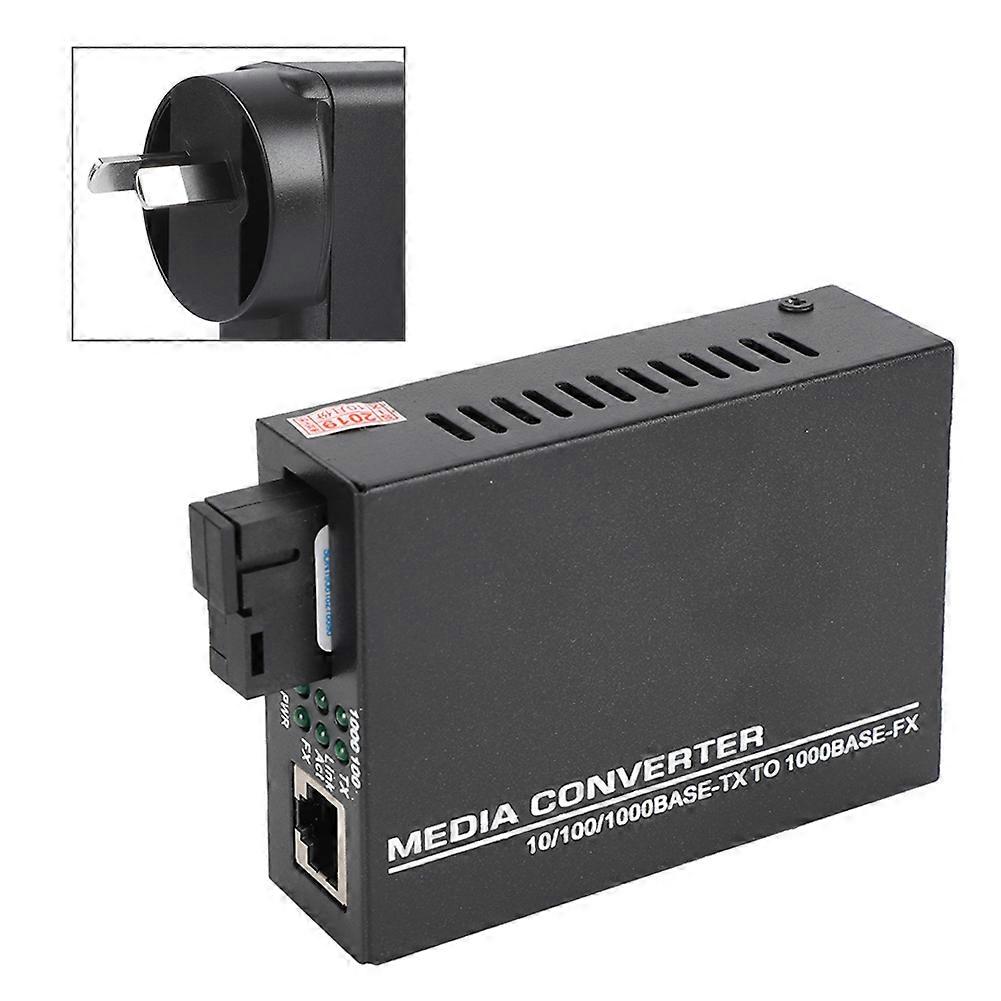 1000mbps Ethernet Fiber Optic Media Transceiver Single Mode Converter 100-240vau