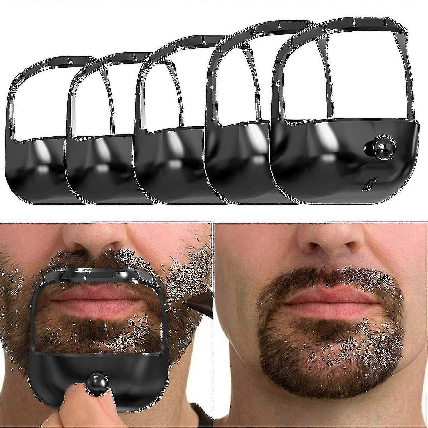 Beard Shaper Goatee Beard Styling Template Beard Shaping Tool Fashion Goatee Shaving Template Goatee Trimming Tool Compatible with Men, 5 Sizes