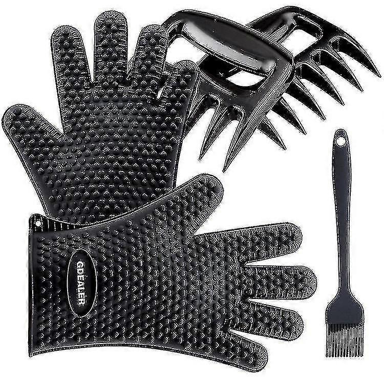 Bbq Gloves Bbq Claws Silicone Brush Superior Value Premium Set (5pcs Set)