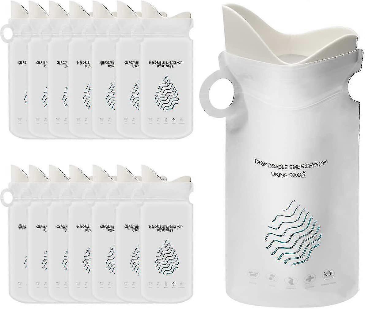 20 csomag 700 ml eldobható piszoár táskák, kemping pee táskák