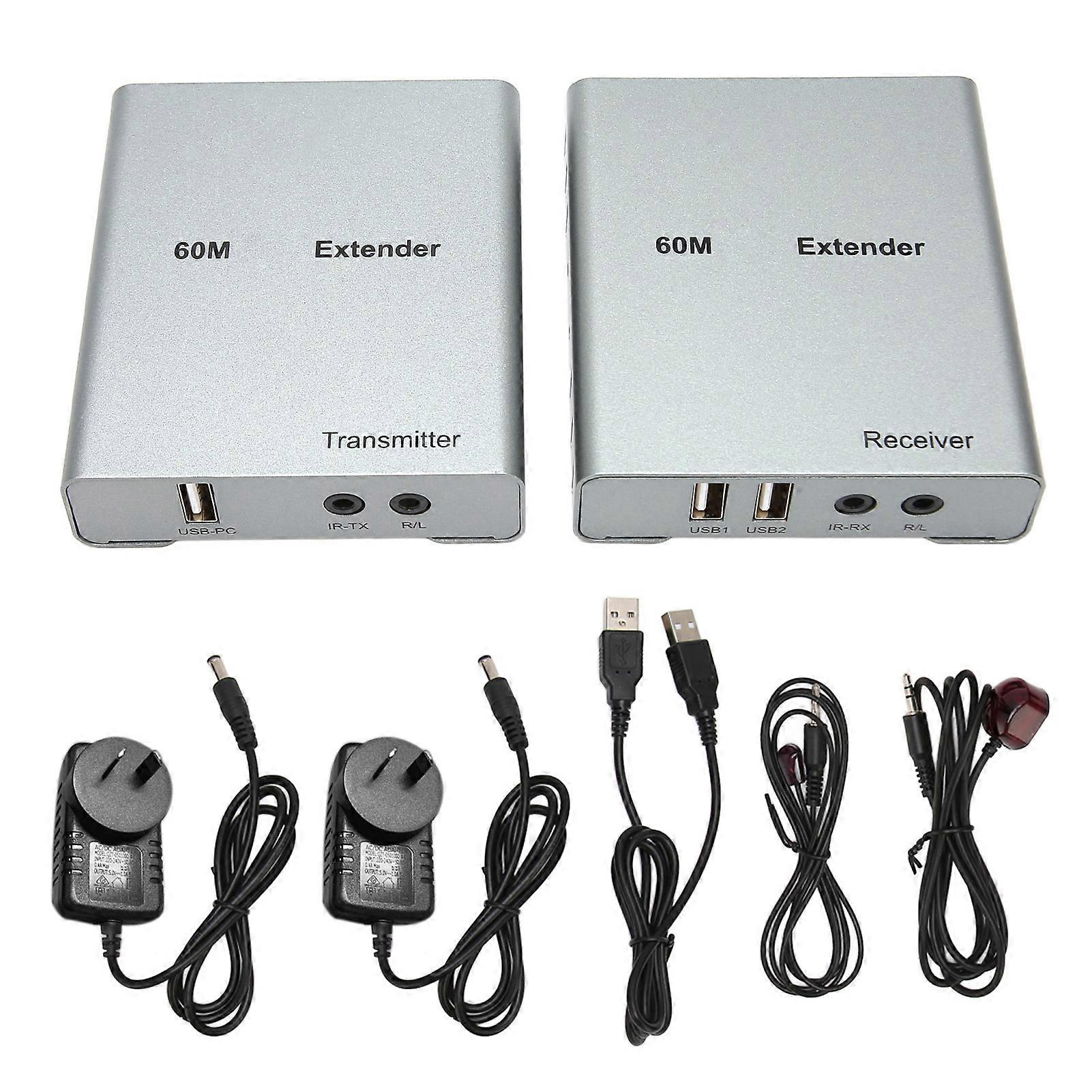 HD Multimedia Interface KVM USB Extender Over Cat5e/6 1080P HD Video Extender for Mouse and Keyboard Control 100?240V AU Plug