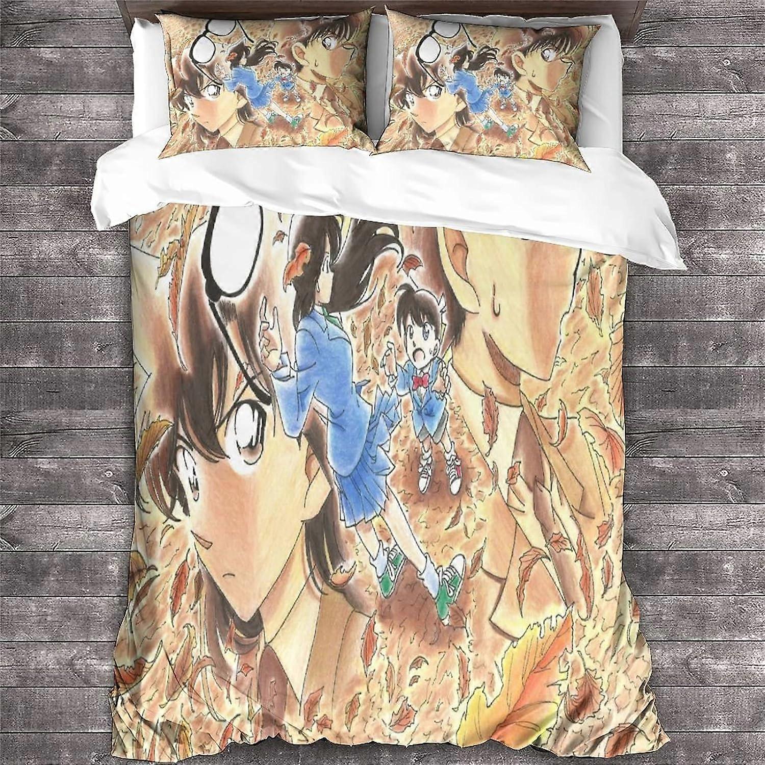 Kawałki Detektyw Conan Poszwa na kołdrę Zestaw D Conan Edogawa Anime Print Pościel Kołdra Poszwa na kołdrę, Ultra Soft Hipoalergiczny Król z mikrofibry 135 * 200 CM
