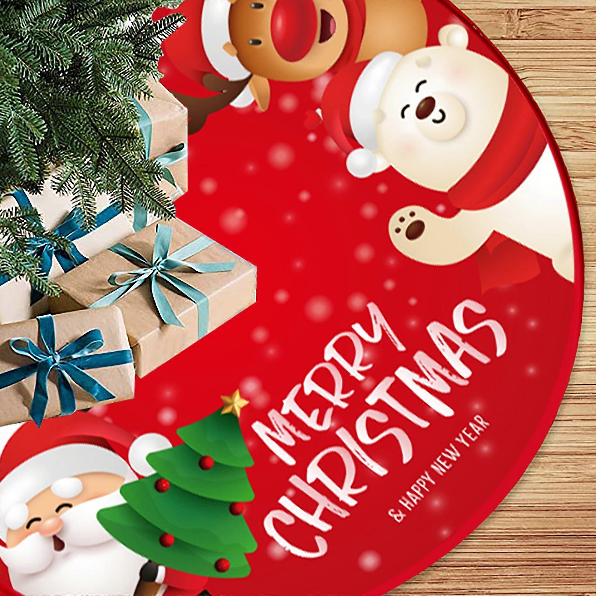 Christmas Party Scene Decoration 122cm Color Flannel Fabric Tree Skirt