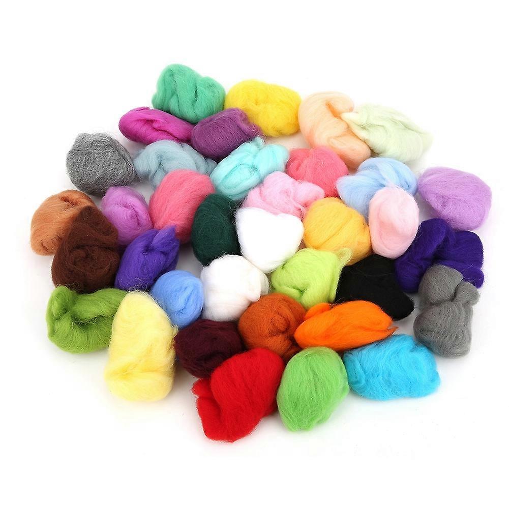 Aiguille feutrage laine mèche ensemble 36 couleurs fibre douce laine couture fait main outil d’artisanat