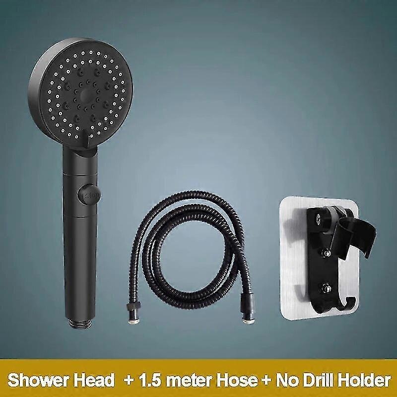 High qualityZhangji 2022 New 5-function Shower Head With Stop Button 10cm Big Panel Silicone Gel Hole Easy Cleaning Bathroom Nozzle Sprayer