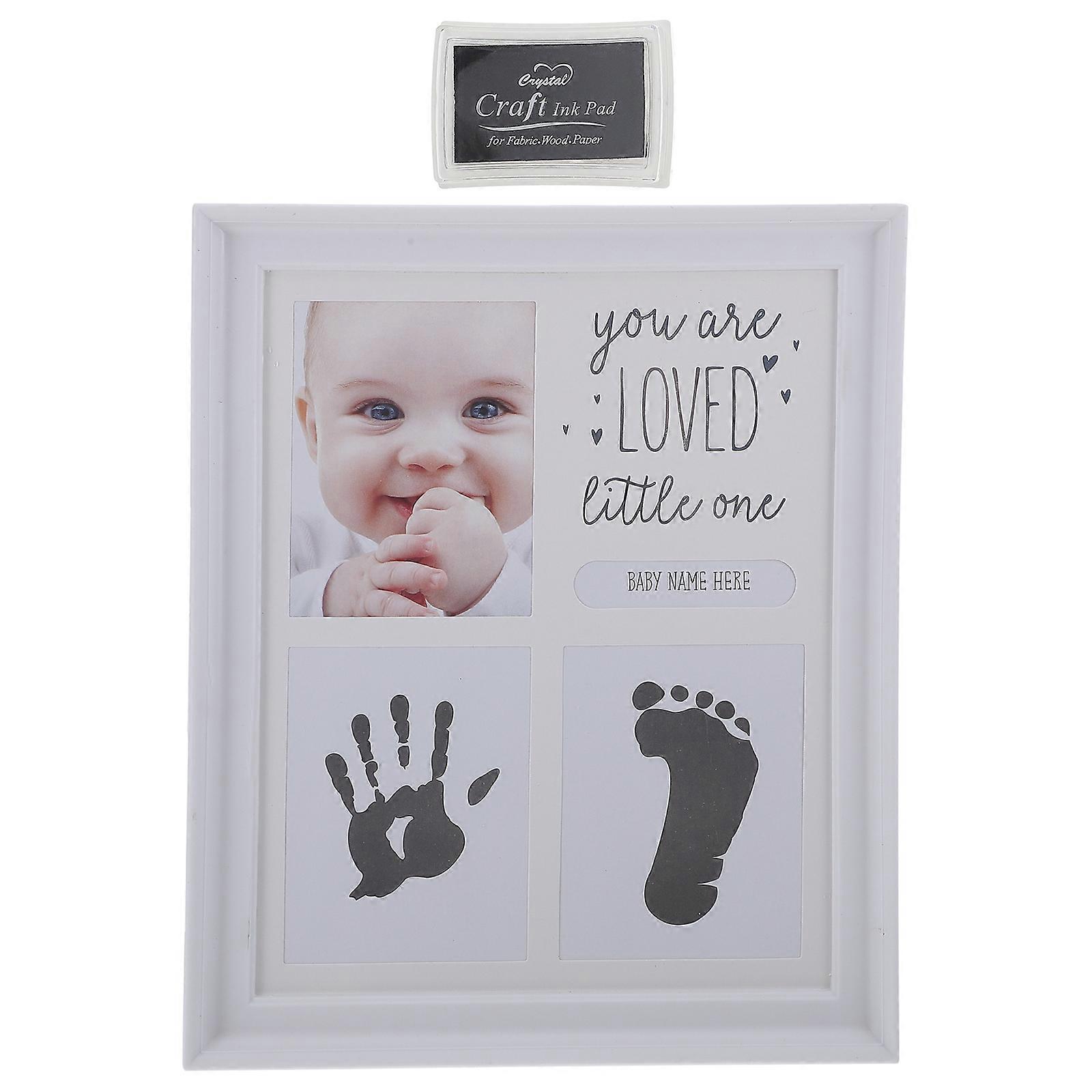 1 Set Baby Handprint Ink Pad Photo Frame Newborn Baby Shower Gift for DIY