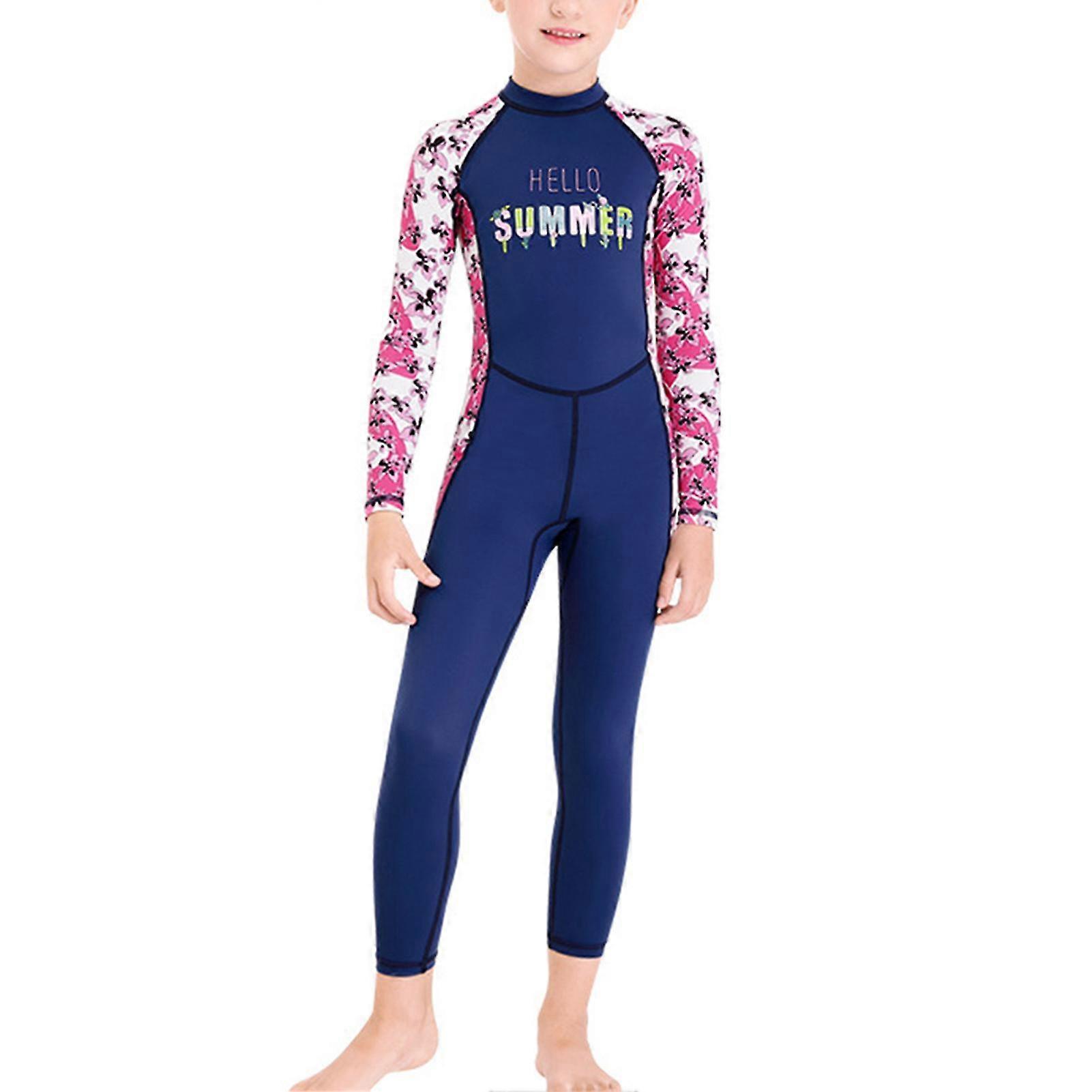 Kids Wet Suits With Long Sleeved Sunscreen Quick Drying Swimsuit For Swimming