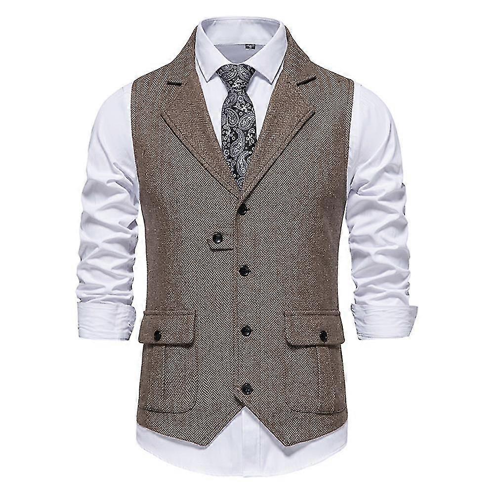 Erkek Yelek İş Kolları Sonbahar Kış Resmi Tek Göğüslü Yelek