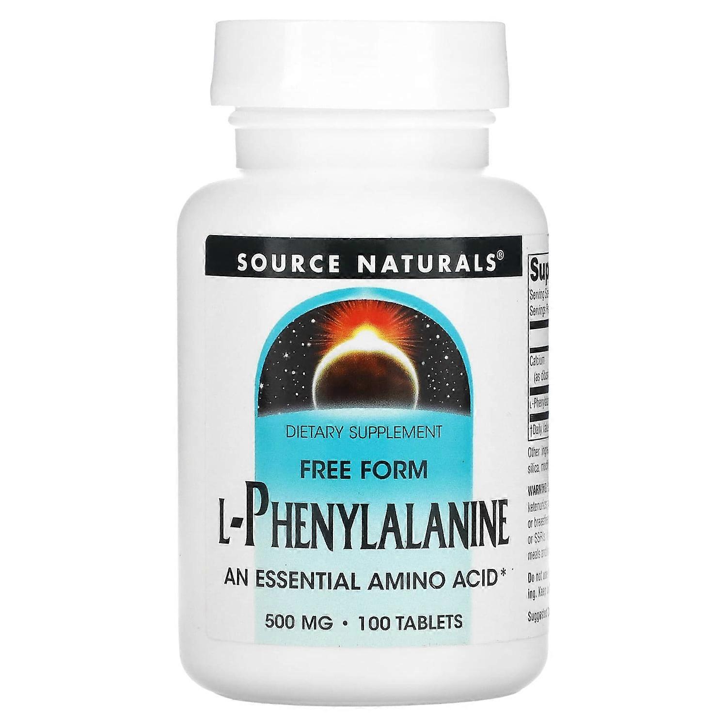 Source Naturals, L-Phenylalanine, 500 mg, 100 Tablets (250 mg per Tablet)