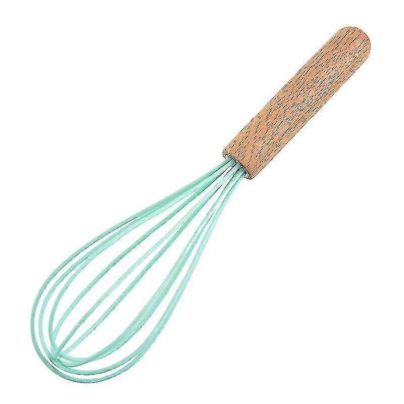 Silicone Whisk With Wood Handle - Whisk Head With Wood Handle - Whisk For Pancake Batter, Eggs And Egg Whites, Cake Mix, Blending, Gravy And Sauces