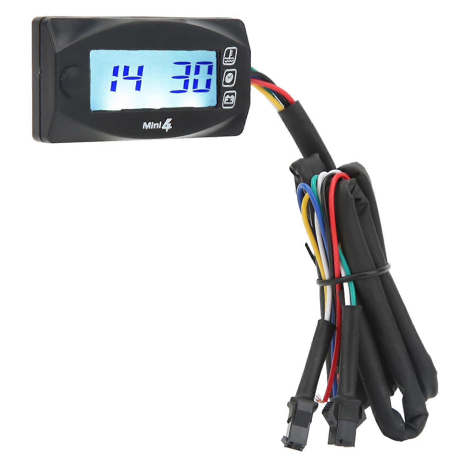 4 in 1 acqua olio temperatura tempo voltage gauge display digitale LCD DC12V universale per moto M14x1.25