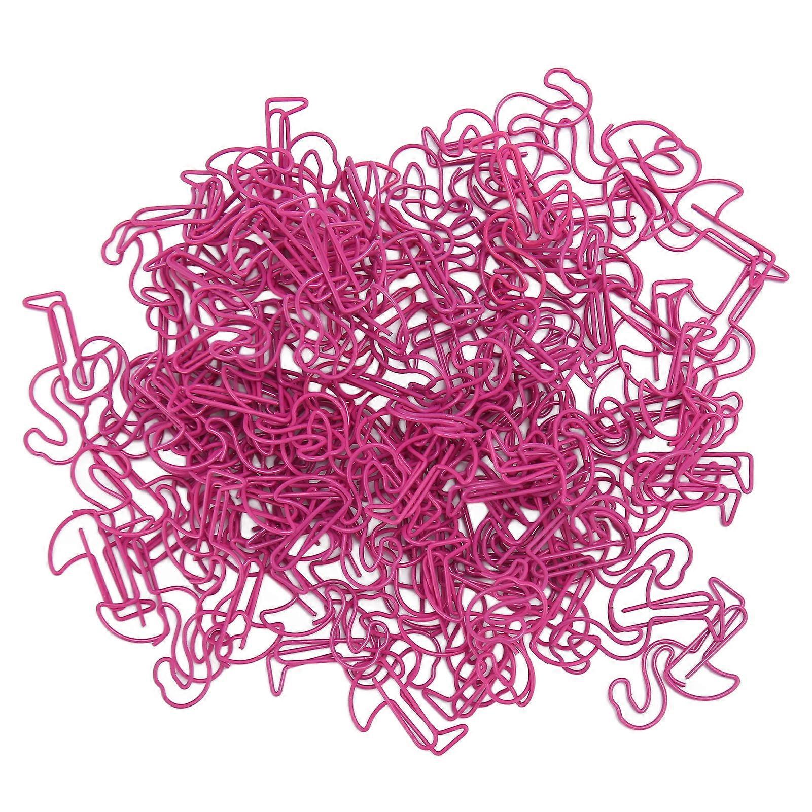 100pcs Paper Clips Multipurpose Bird Shaped Metal Paper Clips Set for Document Classification Rose Red
