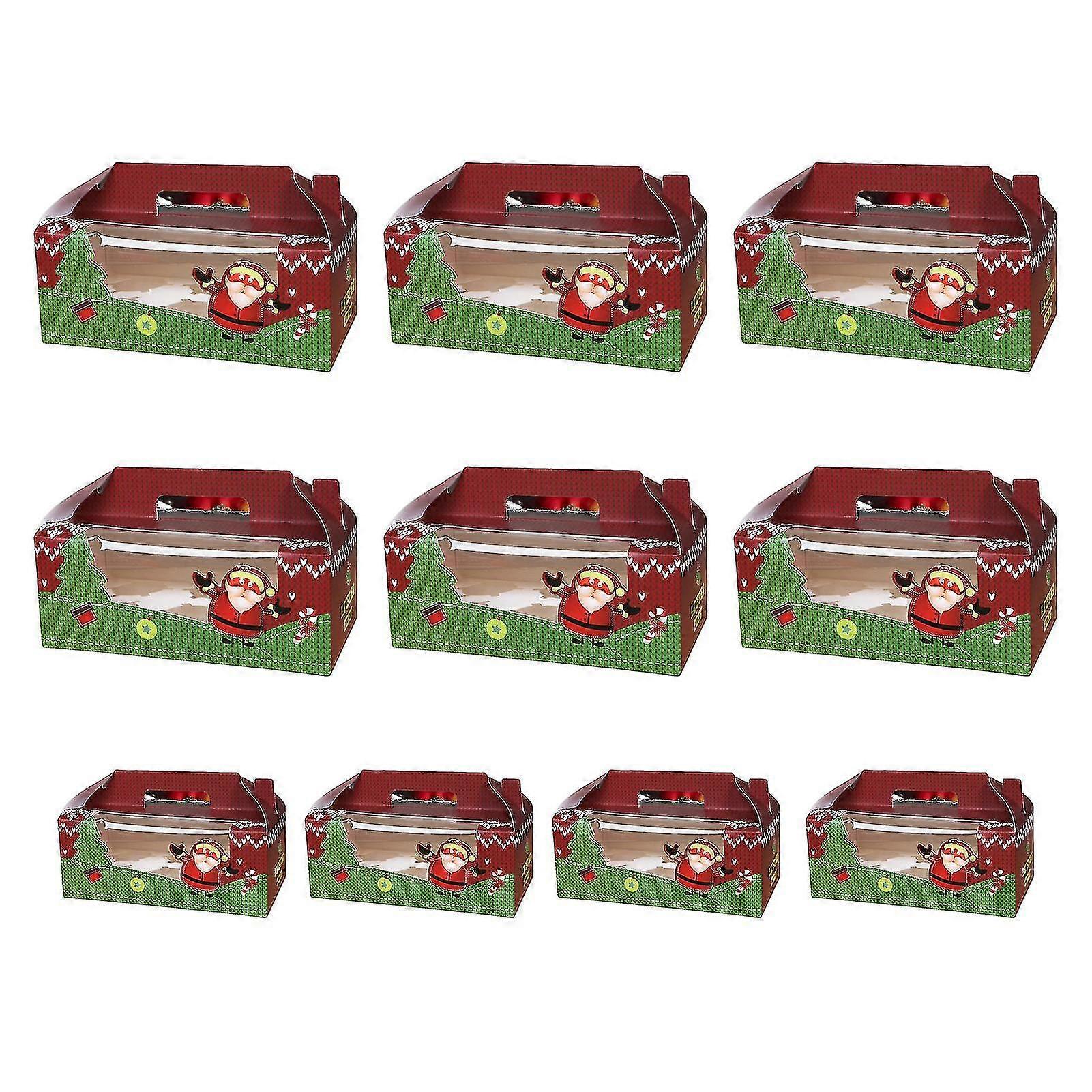 A legjobb 10db 1/2/4/6 rácsos karácsonyi ajándékdoboz dekoratív kézi fesztiválkellékek fehér kártya elegáns karácsonyi ajándékdoboz karácsonyra