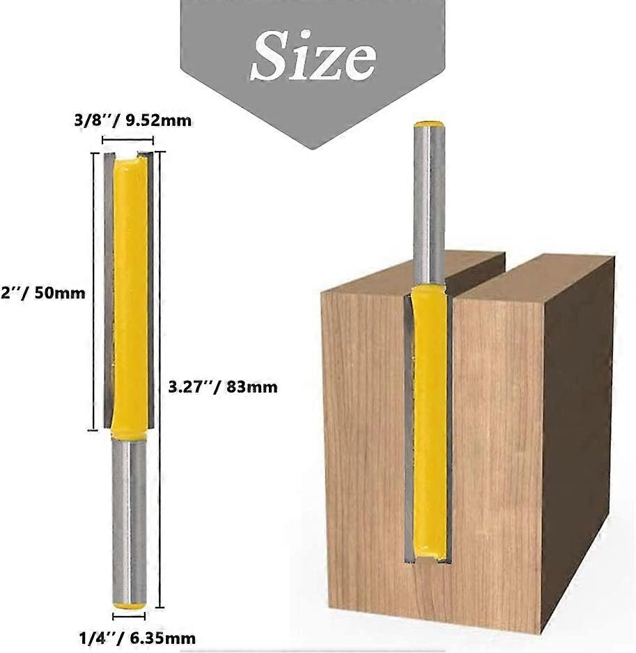 Extra Long Straight Router Bit Set, 1/4-Inch Shank Double Flute ...