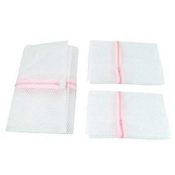 3 x Zipped Laundry Washing Mesh Bags Net Socks Underwear Wash 1 2 Medium