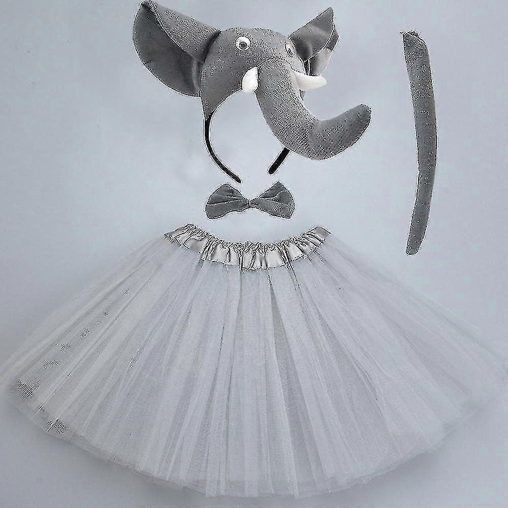 Girl Elephant Skirt Top Set - Yellow